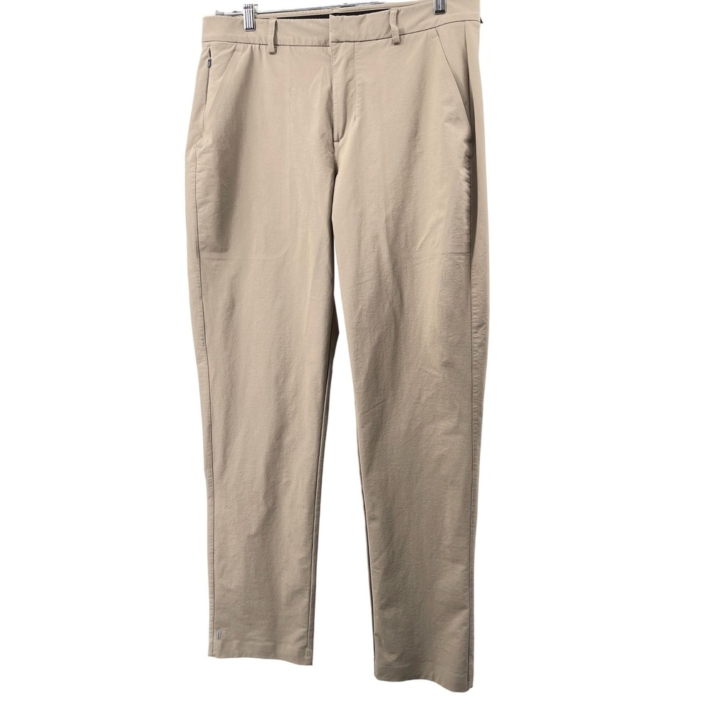 NOBULL Performance Chino Pants Mens 33x32R Tan Stretch Golf Tour